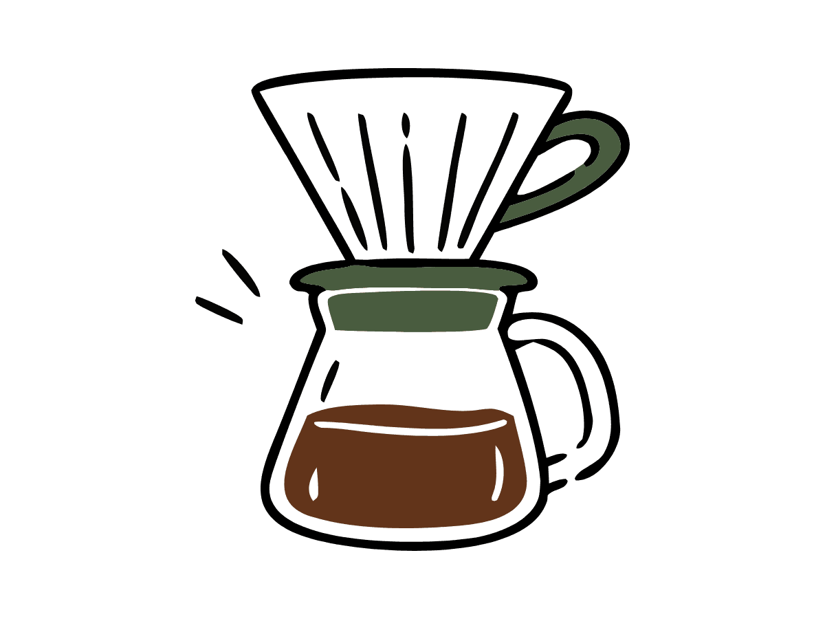Ilustración de una V60 sobre una jarra